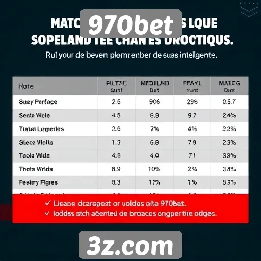 Comparativo de odds entre 970bet e concorrentes